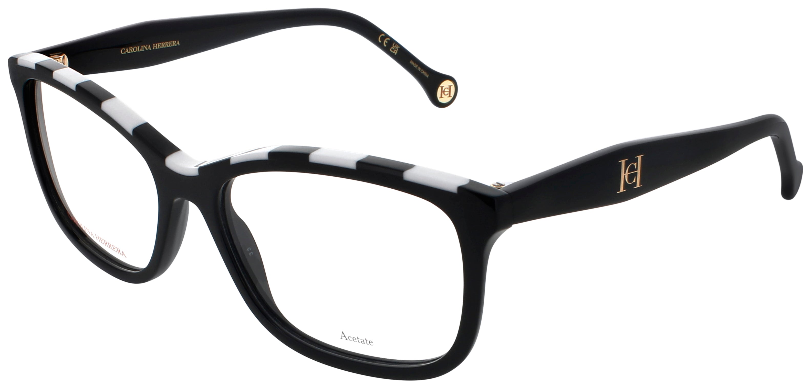 CAROLINA HERRERA CH-HER-0147-080S-54 080S Eyeglasses BLACK WHTE Frame 54 Mm