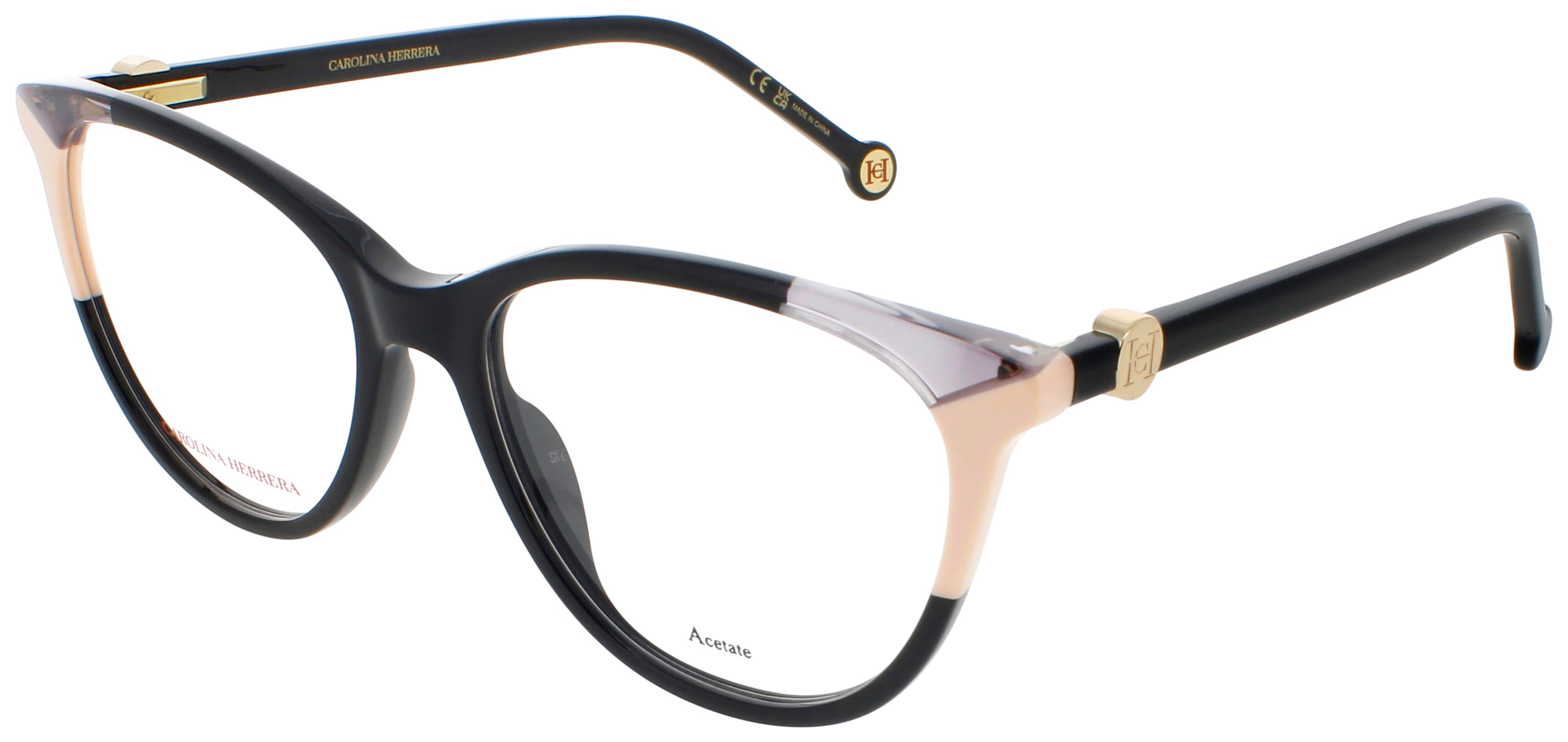 CAROLINA HERRERA CH-CH-0054-0KDX-53 0KDX Eyeglasses BLACK NUDE Frame 53 Mm