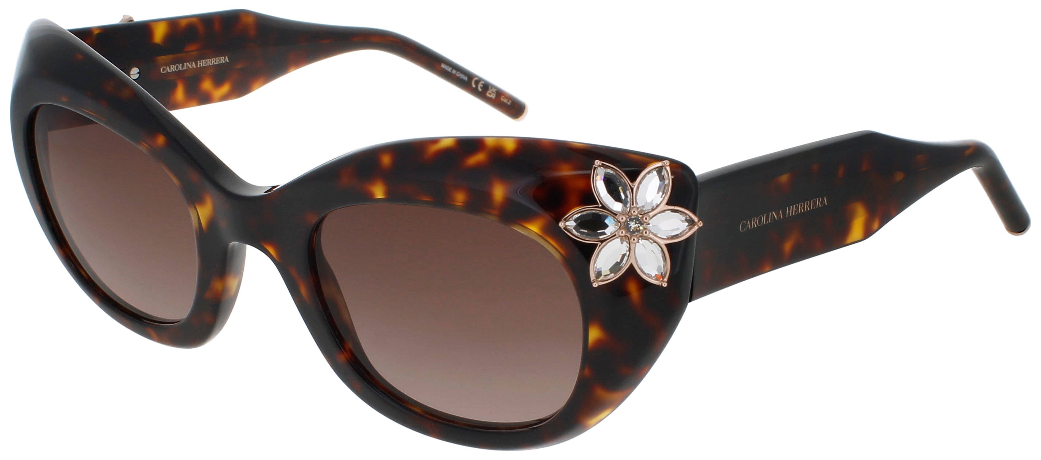 CAROLINA HERRERA CH-HER-0215/S-0086/HA 0086 Sunglasses HAVANA Frame BROWN GRADIENT Lenses 50 Mm