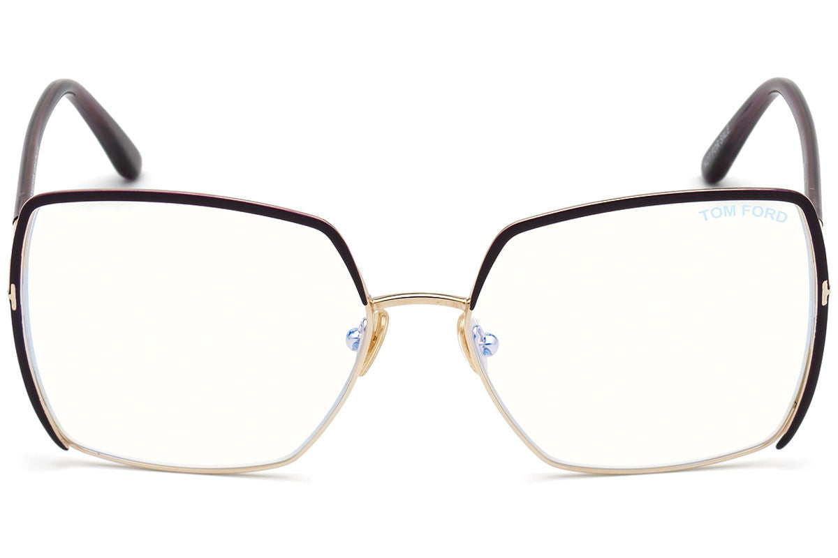 TOM FORD FT5668-B 081 Eyeglasses Purple Gold Frame 57 mm