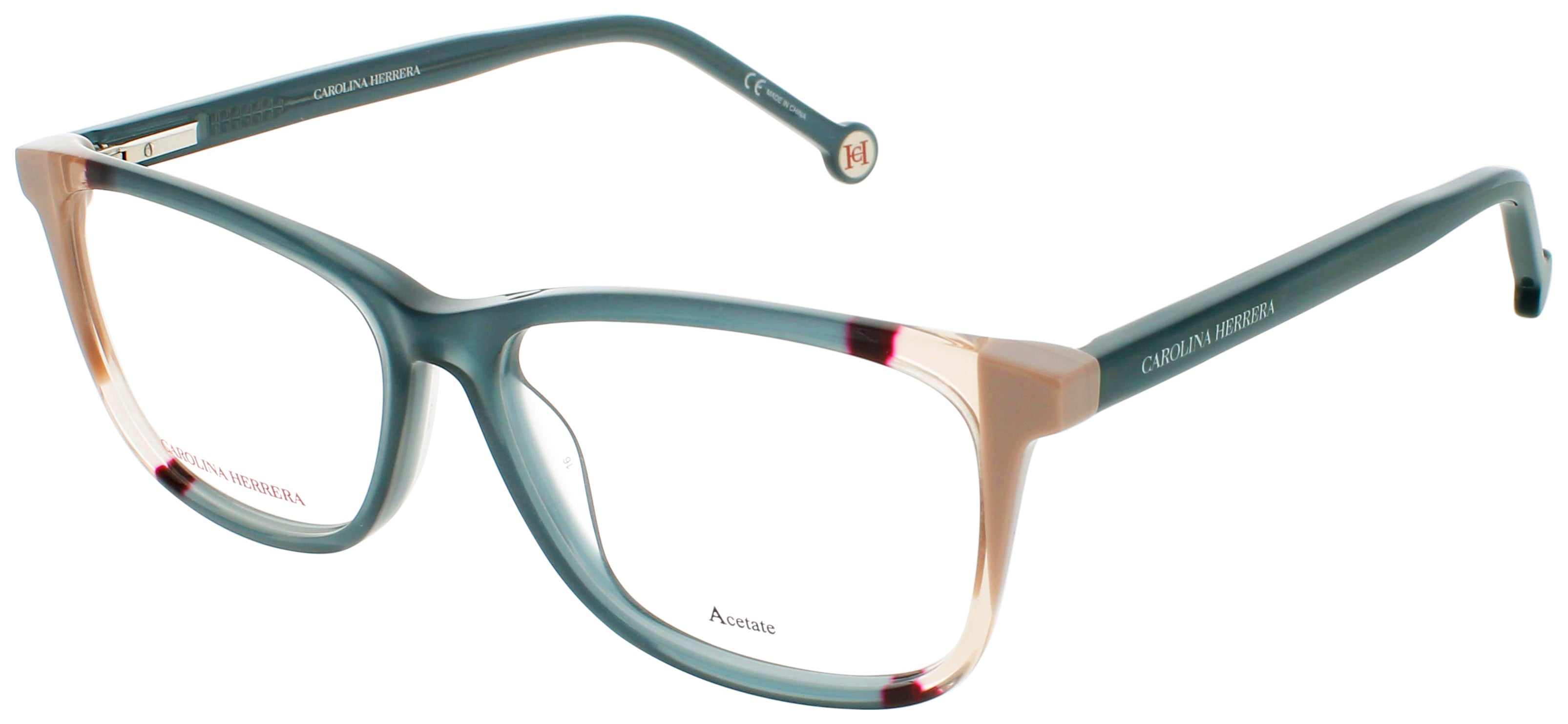 CAROLINA HERRERA CH-CH-0066-0HBJ-53 0HBJ Sunglasses TEAL BROWN Frame DEMO Lenses 53 Mm