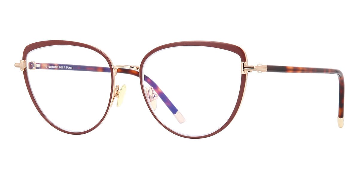 TOM FORD FT5741-B 048 Eyeglasses Shiny Dark Brown Clear Frame 55 Mm