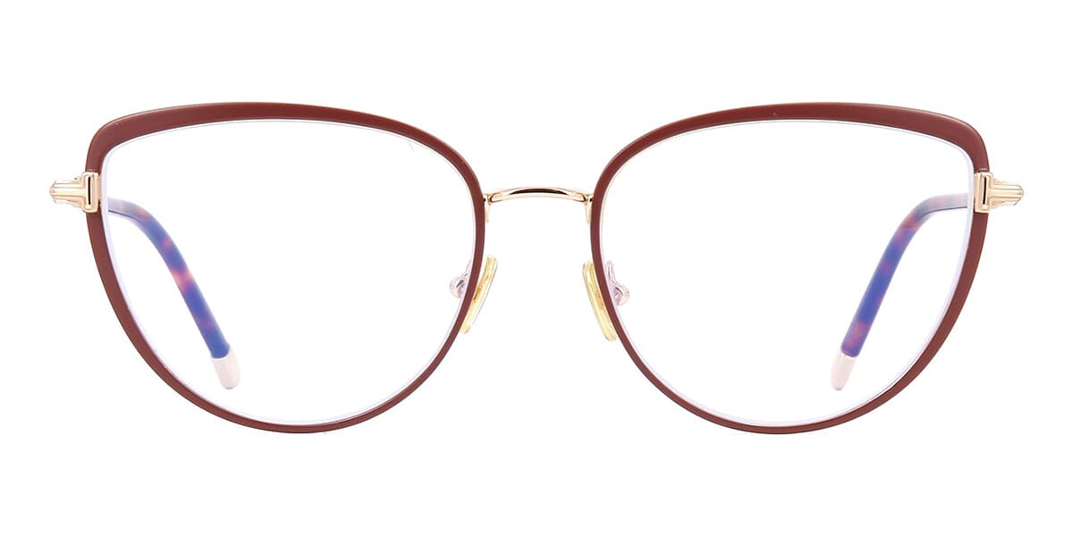 TOM FORD FT5741-B 048 Eyeglasses Shiny Dark Brown Clear Frame 55 Mm