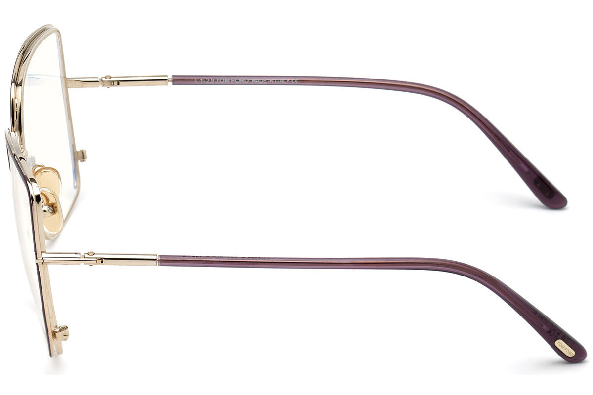 TOM FORD FT5668-B 081 Eyeglasses Purple Gold Frame 57 mm