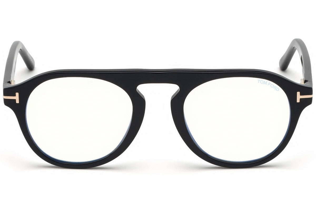 TOM FORD FT5533-B 01V Eyeglasses Black Frame 49 mm with Sun Clip On